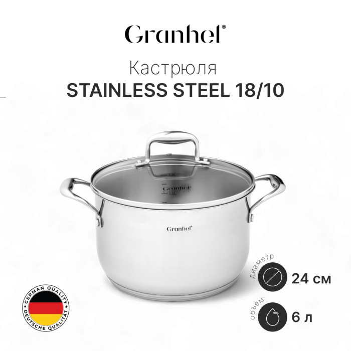 Кастрюля Granhel Stainless steel 18/10 24