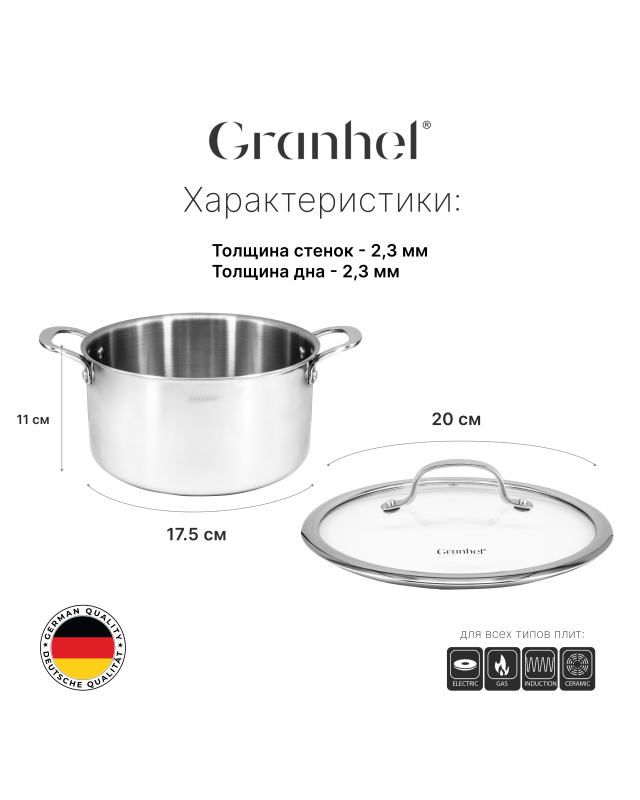 Кастрюля Granhel MIDO Series 20