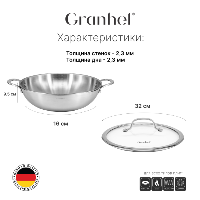 Wok-казан Granhel MIDO Series 28