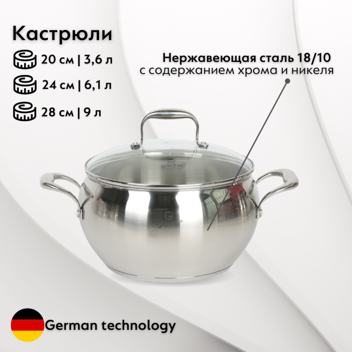 Набор посуды Granhel Stainless Steel AA002-10