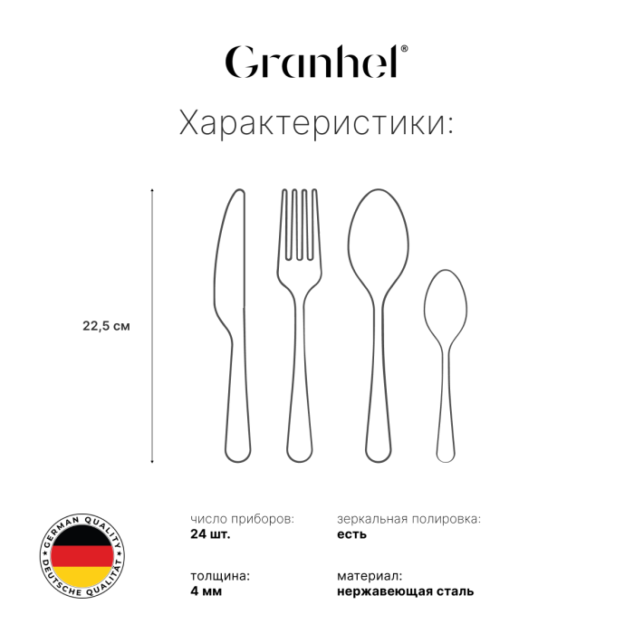 Столовые приборы Granhel Stainless Steel