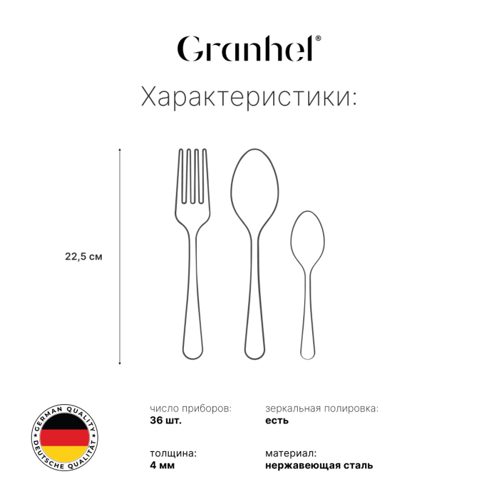 Столовые приборы Granhel Stainless Steel